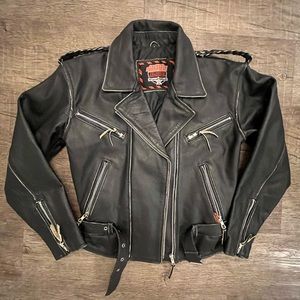 Interstate Leather Distressed Moto Jacket - S